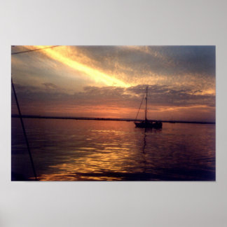 Gefleckter Himmel bei Sonnenuntergang Poster
