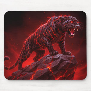 Gefleckter Leopard Mit Roten Elektrischen Ladungen Mousepad