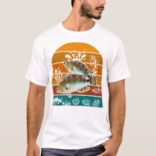 Gefleckter Meerforelle Retro-Anglergeschenk T-Shirt