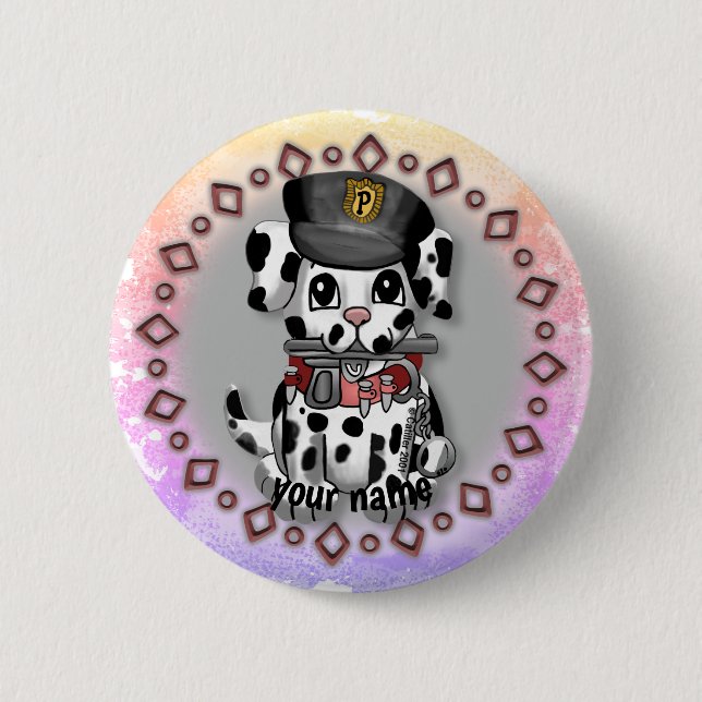 Gefleckter Polizeihund-Button  Button (Vorderseite)