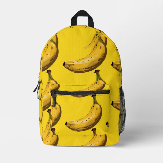 Geflecktes Bananenmuster Bedruckter Rucksack (Vorderseite)