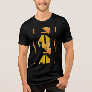 Geflecktes Gold-Orange-Abstrakt im Südwest-Stil Tri-Blend Shirt