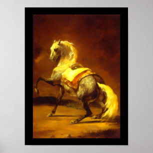 GEFLECKTES GRAUES PFERD POSTER