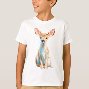 Geflecktes Rehkitz-Aquarell-Illustration für Kinde T-Shirt
