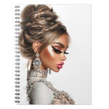 Geflochtene Eleganz Glam Girl Spiral-Foto-Notizbuc