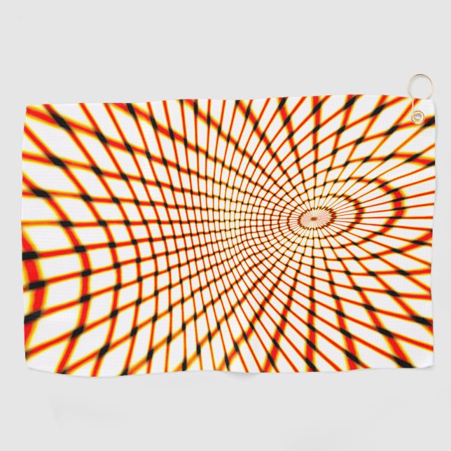 geflochtene orangefarbene Linien bilden einen gesu Golfhandtuch (Horizontal)