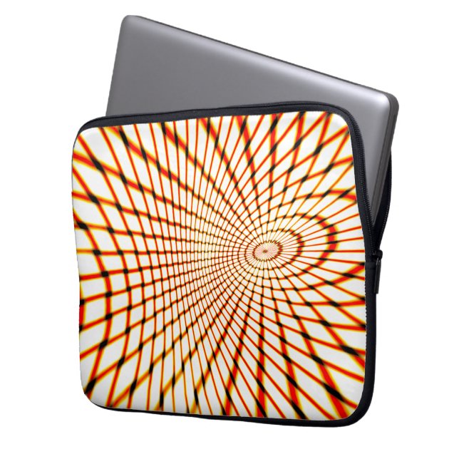 geflochtene orangefarbene Linien bilden einen gesu Laptopschutzhülle (Vorderseite Links)