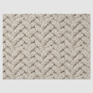 Geflochtene Stricktextur – Warmbeige (2) Seidenpapier