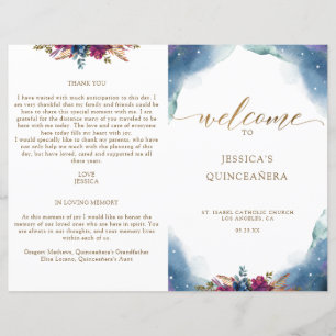 Geflochtenes, Celestial Starry Quinceañera Program