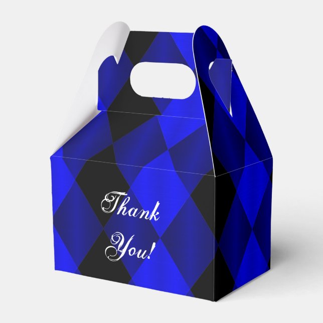 Geflochtenes Harlequin-Blue-Black-Fevor-Box-Gable Geschenkschachtel (Vorderseite)