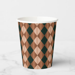 Geflochtenes Harlequin,Braunschwarz-PAPER-PARTY CU Pappbecher