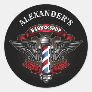 Geflügel-Barberpole personalisieren Runder Aufkleber