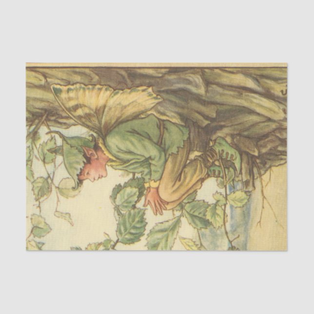 Geflügel-Elm-Fee in einem Baum Seidenpapier (Vorderseite)