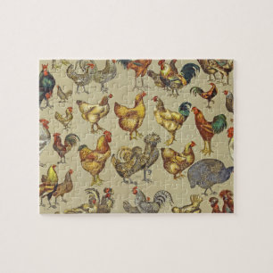 Geflügel Hahn Huhn Land vintage Kunst