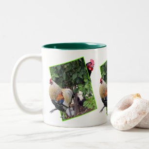 **"Geflügel spielen: Hühnerverstecken und suchen i Zweifarbige Tasse