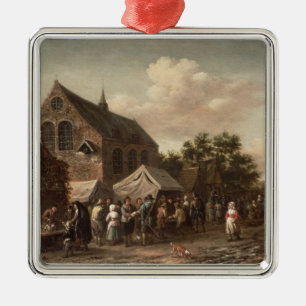 Geflügel vermarkten durch eine Kirche Ornament Aus Metall