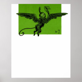 Geflügelter Affe Poster