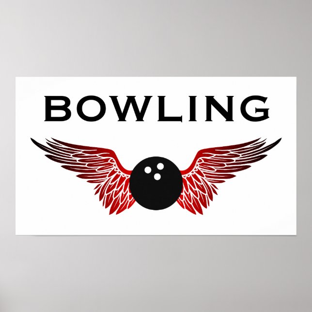 geflügelter Bowling Poster (Vorne)