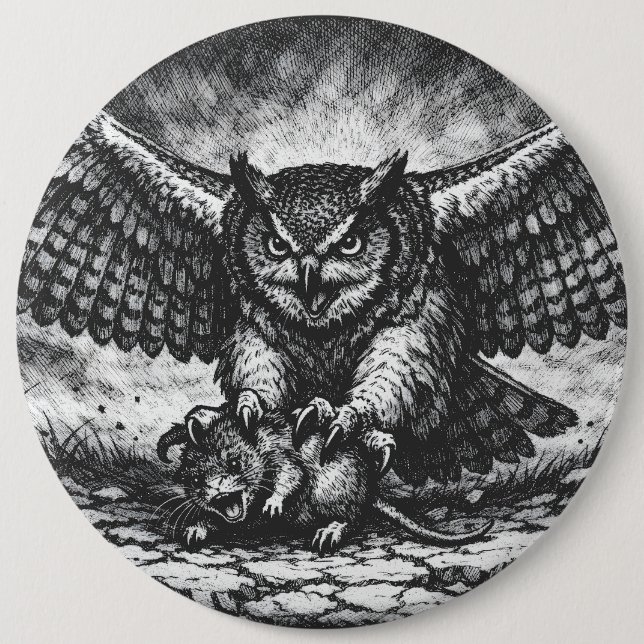Geflügelter Eulen-Sentinel von BurnsInHell Button (Vorderseite)