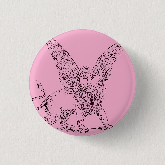 Geflügelter Löwe, Symbol des Heiligen Markus Button (Vorderseite)