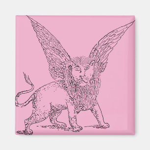 Geflügelter Löwe, Symbol des Heiligen Markus Magnet