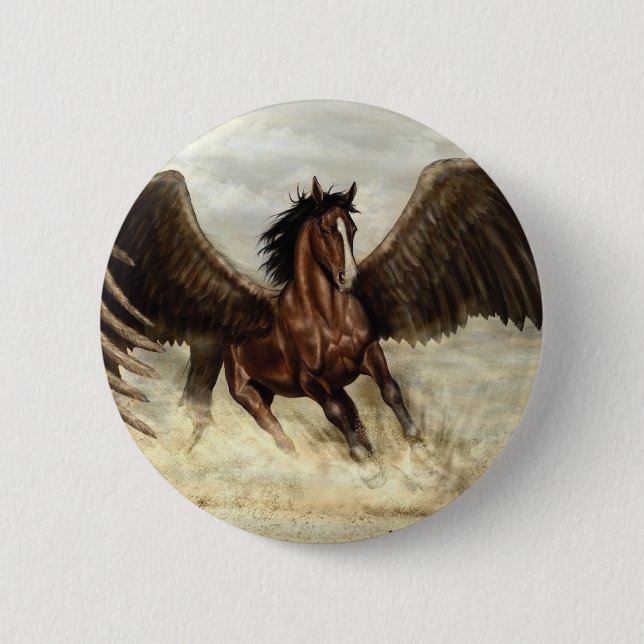 Geflügelter Pegasus Button (Vorderseite)