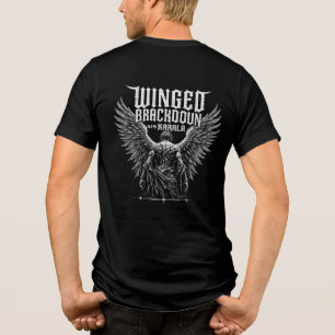 Geflügelter Spirit Gothic Metal Logo Schwarz und Tri-Blend Shirt
