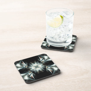 Geflügelter Stern in Schwarz und Weiß Untersetzer