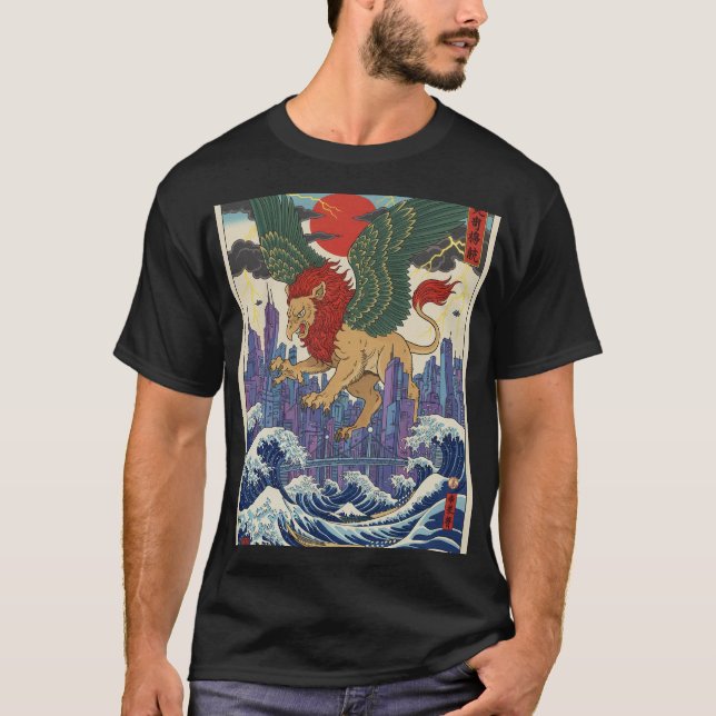 Geflügelter Wächter der Tokioter Wellen T-Shirt (Vorderseite)
