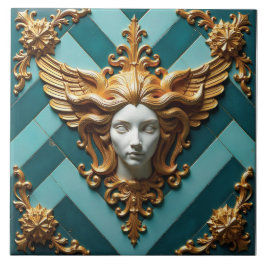 Geflügeltes Antlitz der Vesta Fliese