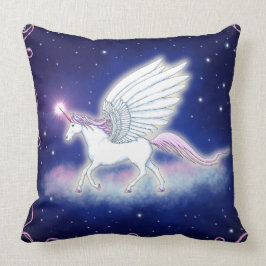 Geflügeltes Einhorn mit Sternen Kissen