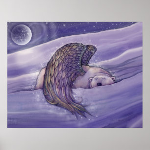Geflügeltes Eisbär-Engelposter von Molly Poster
