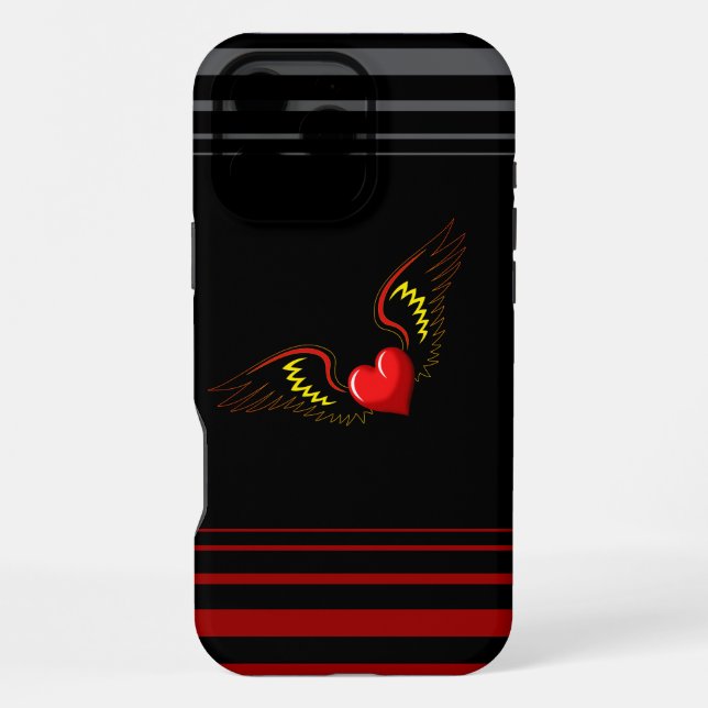 Geflügeltes Herz iPhone 16 Pro Max Hülle (Rückseite)