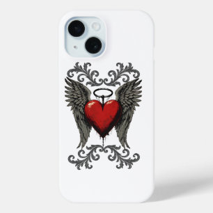 Geflügeltes Herz mit Heiligenschein – gothisches E Case-Mate iPhone Hülle