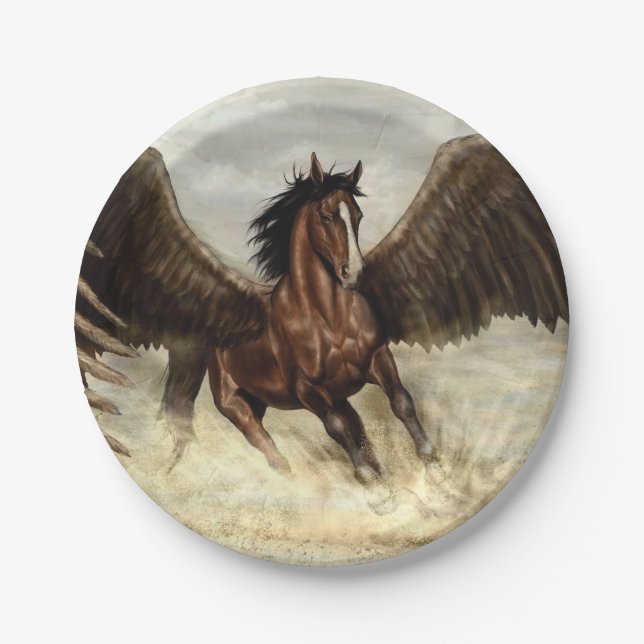 Geflügeltes Pegasus   Pappteller (Vorderseite)