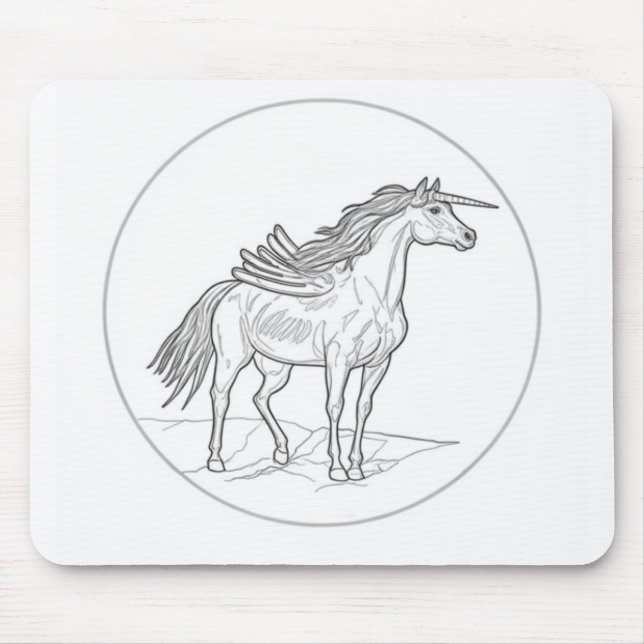 Geflügeltes Pferd 🐴  Mousepad (Vorne)