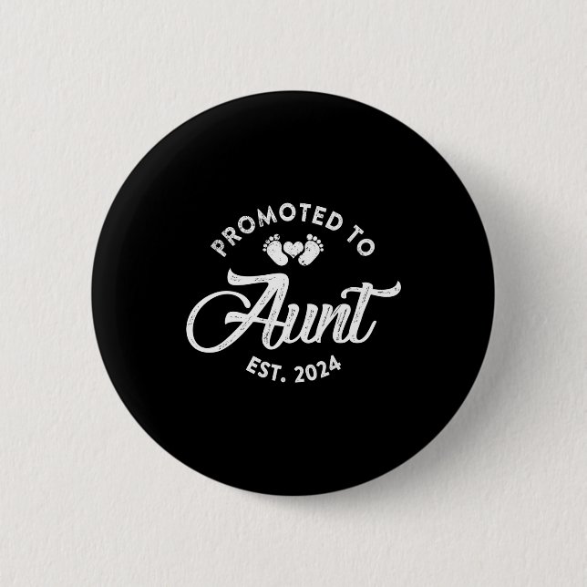 Gefördert zur Tante Est 2024 Funny New Tunt Gift Button (Vorderseite)