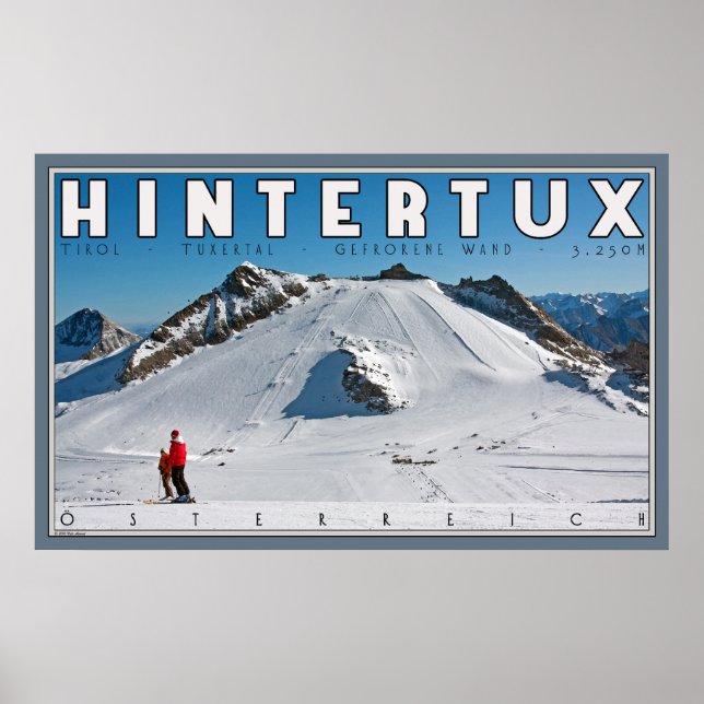 Geforene Wand an Hintertux Poster (Vorne)