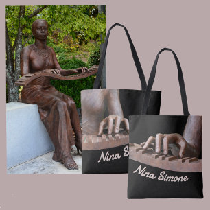 Geformte Hände am Klaviertastatur Bronze & Schwarz Tasche