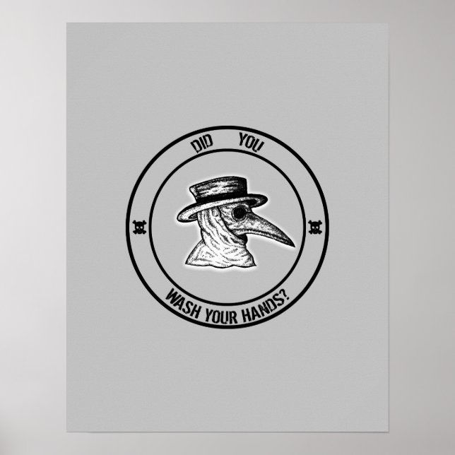 Gefragt Pestarzt, hast du dir die Hände gewaschen? Poster (Vorne)