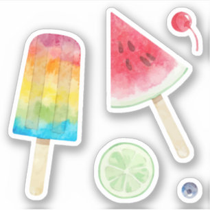 Gefrierfrüchte und Bar- und Wassermelonenfrüchte Aufkleber