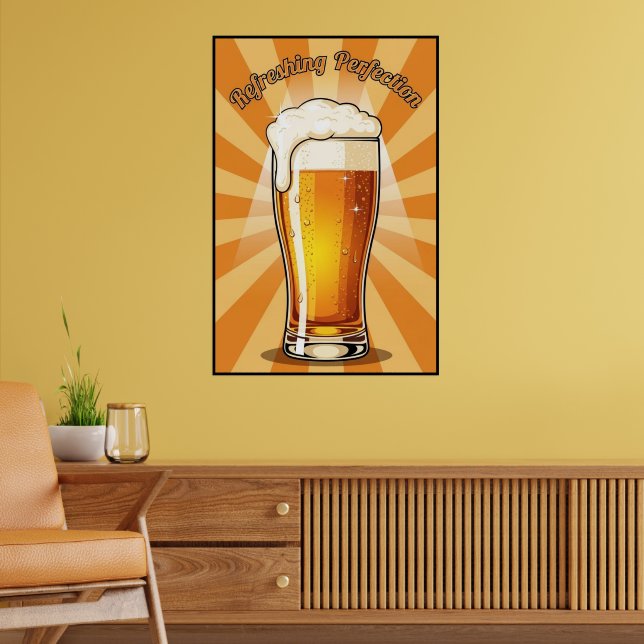 Gefriergetrocknetes Lager mit cremigem Kopf - Retr Poster (Wohnzimmer 2)