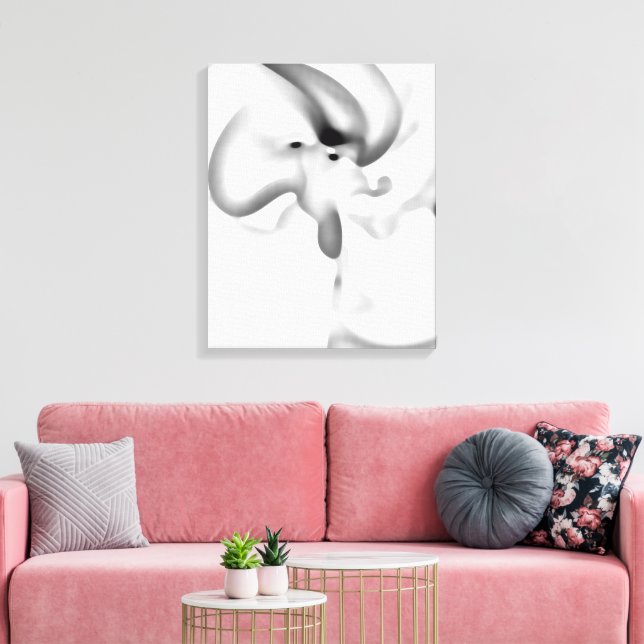 gefroren: Abstrakt, grau, weiß und schwarz Leinwanddruck (Insitu (Wohnzimmer))