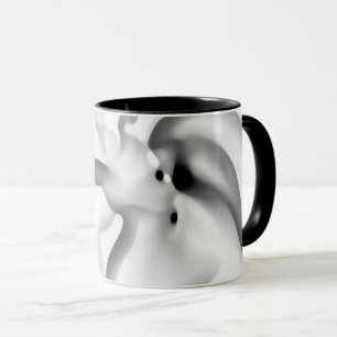 gefroren: Abstrakt, grau, weiß und schwarz Tasse