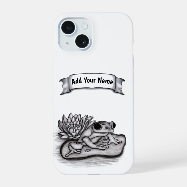 Gefroren mit Lotus-Blume , Name hinzufügen iPhone 15 Hülle (Rückseite)