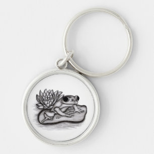 Gefroren mit Lotus-Blume Schlüsselanhänger