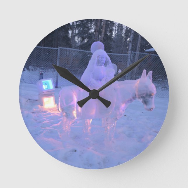 gefroren runde wanduhr (Vorderseite)