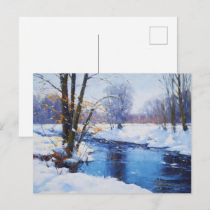 Gefrorene Flussufer in der Havellandschaft Postkarte
