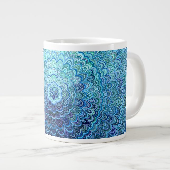 Gefrorene ovale Mandala Jumbo-Tasse (Vorderseite Rechts)