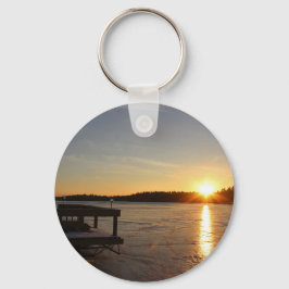 Gefrorene Reflexion Schlüsselanhänger